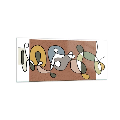 Quadro em vidro - Abstração que vale a pena sorrir - 120x50 cm