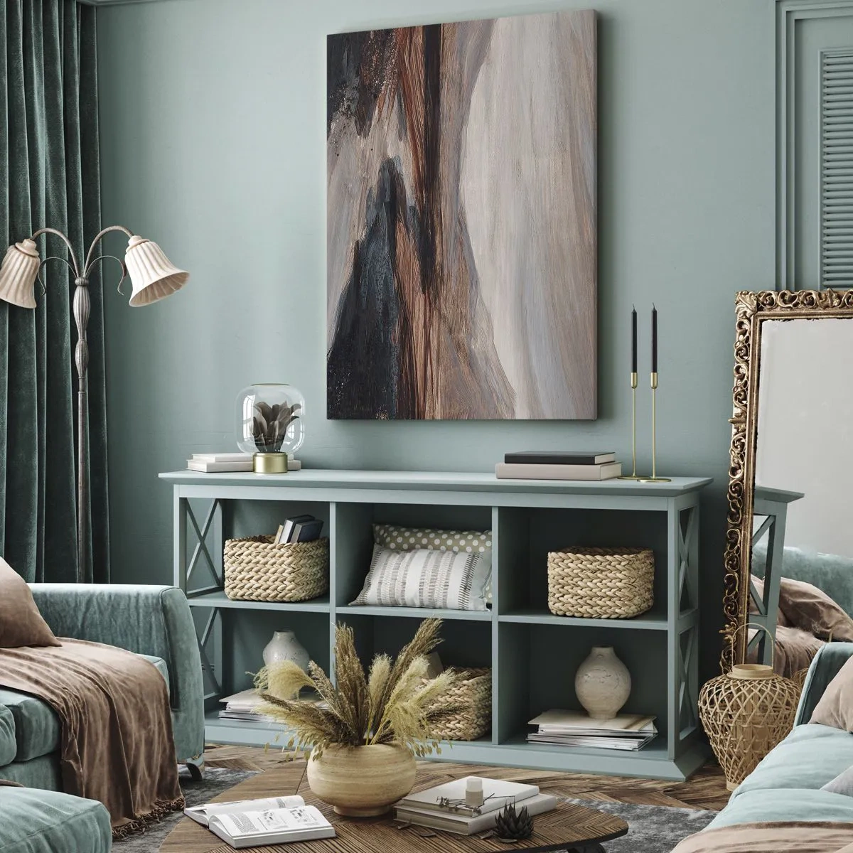 Quadro em tela - Um vale tranquilo - 70x100 cm