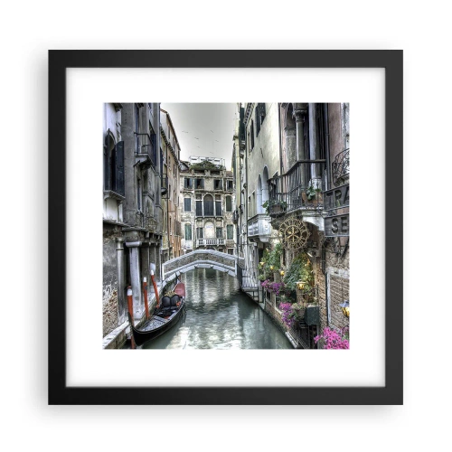 Pôster com moldura preta - Há séculos em devaneio silencioso - 30x30 cm