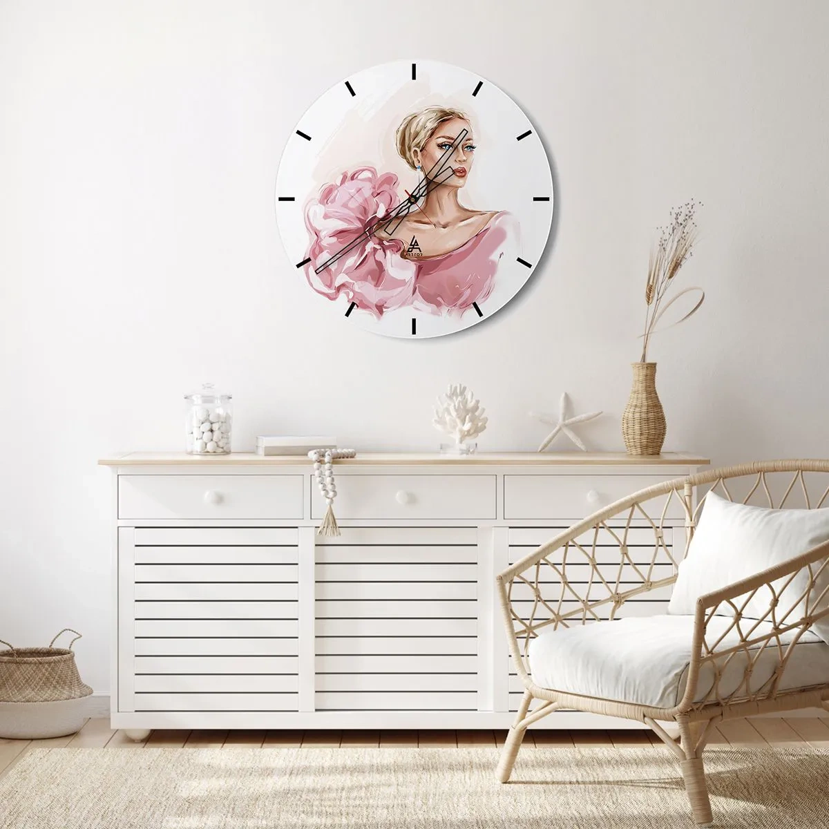 Relógio de parede - Relógio em vidro - Parece pintada... - 30x30 cm