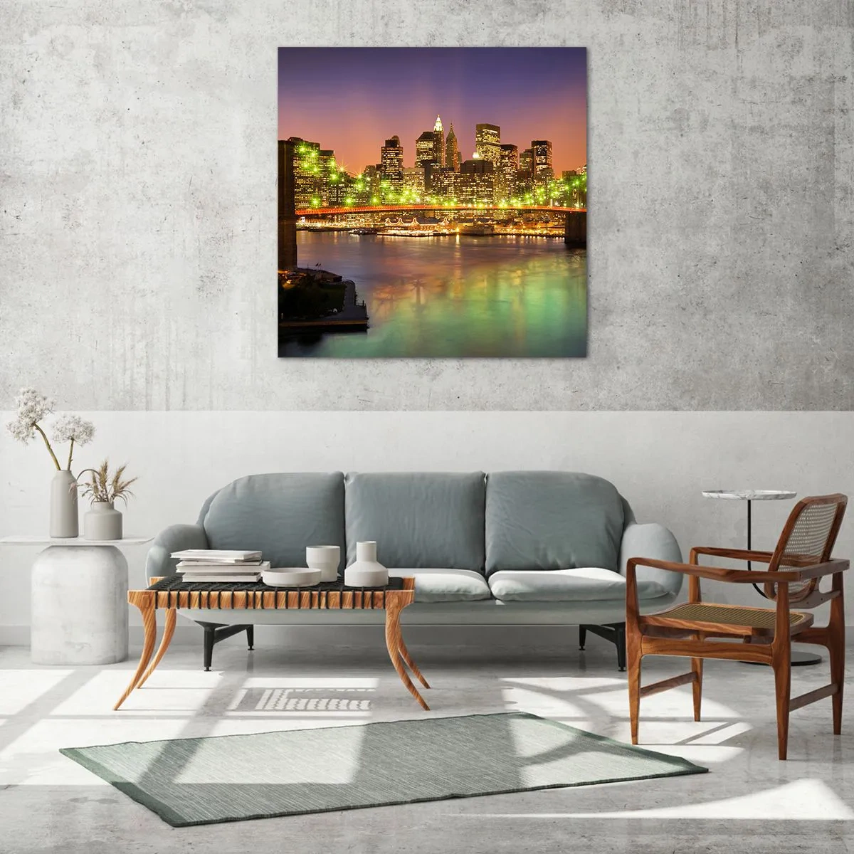 Quadro em vidro - Aqui a luz nunca se apaga - 60x60 cm