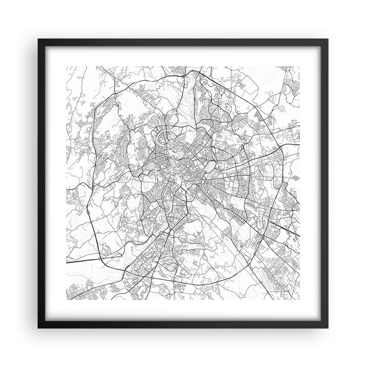 Pôster com moldura preta - Círculo romano - 50x50 cm