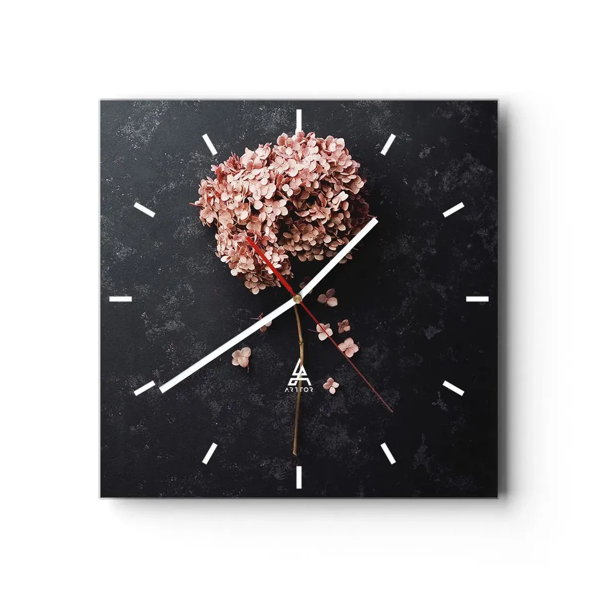 Relógio de parede - Relógio em vidro - Um sinal verdadeiramente romântico - 40x40 cm