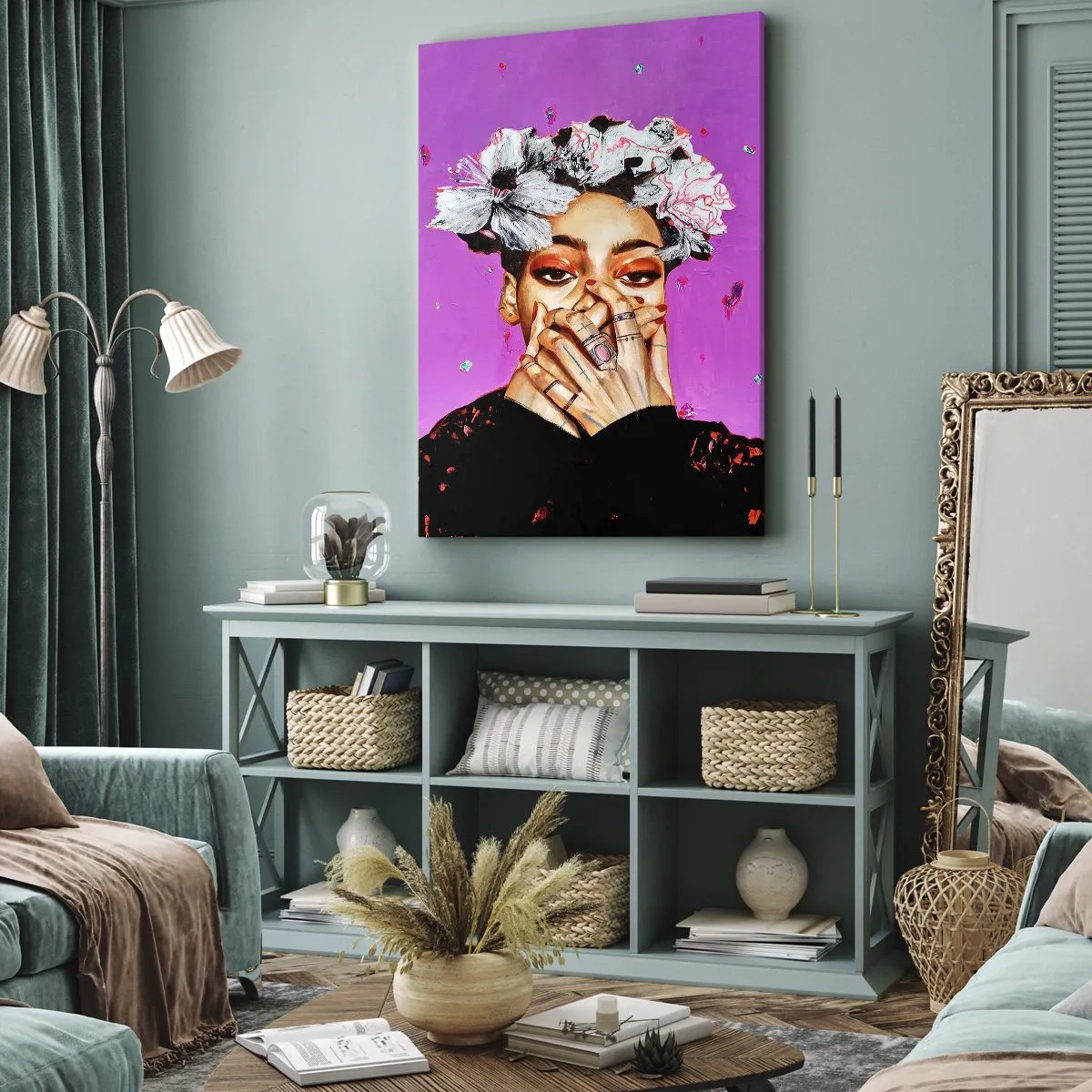 Quadro em tela - Um pouco louco - 65x120 cm