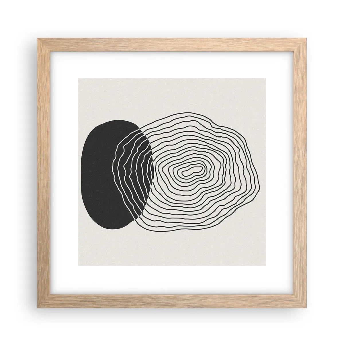 Pôster com moldura de carvalho claro - Duração e vibração - 30x30 cm