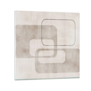 Quadro em vidro - Argamassa geométrica - 60x60 cm