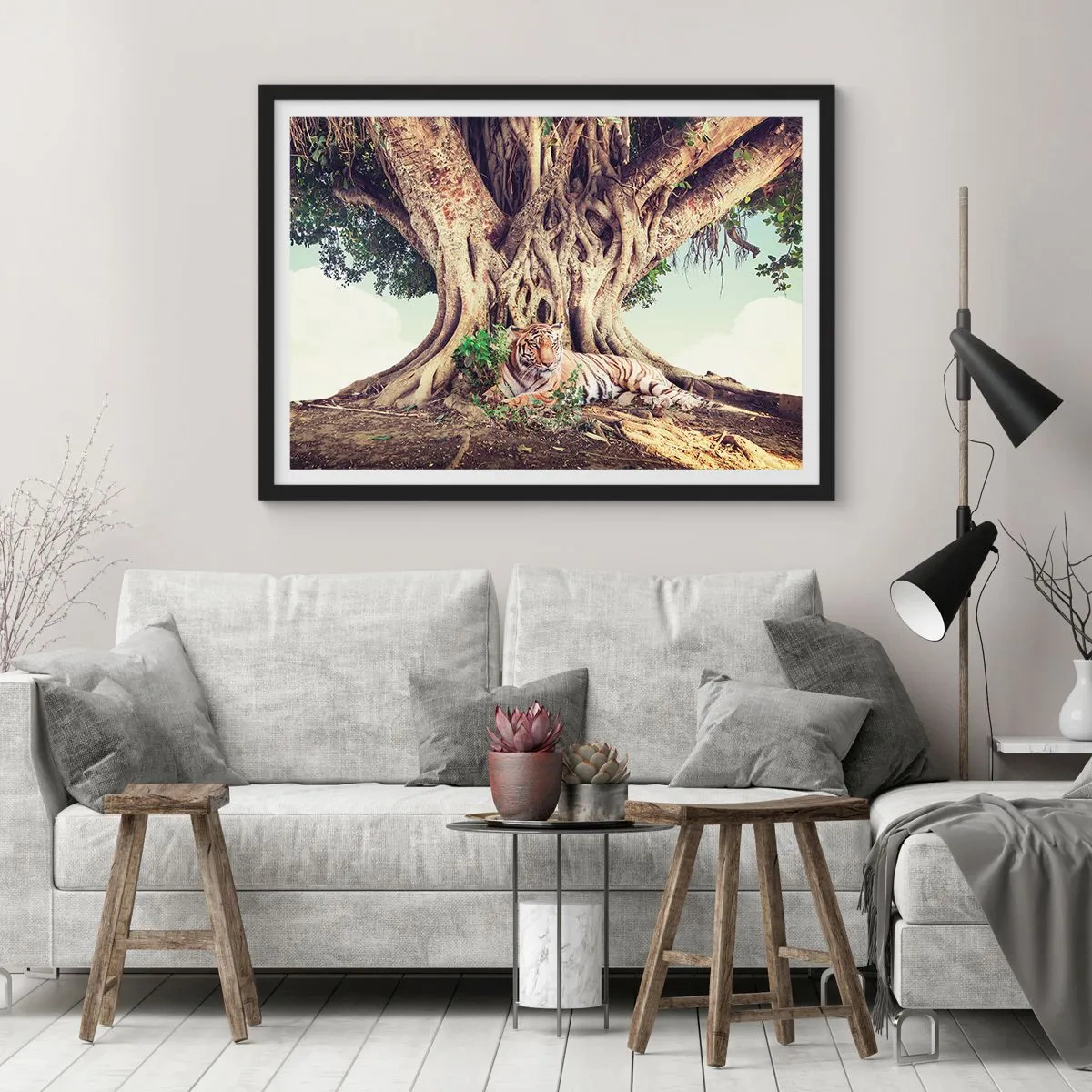 Pôster com moldura preta - Vista do livro de Gênesis - 70x50 cm