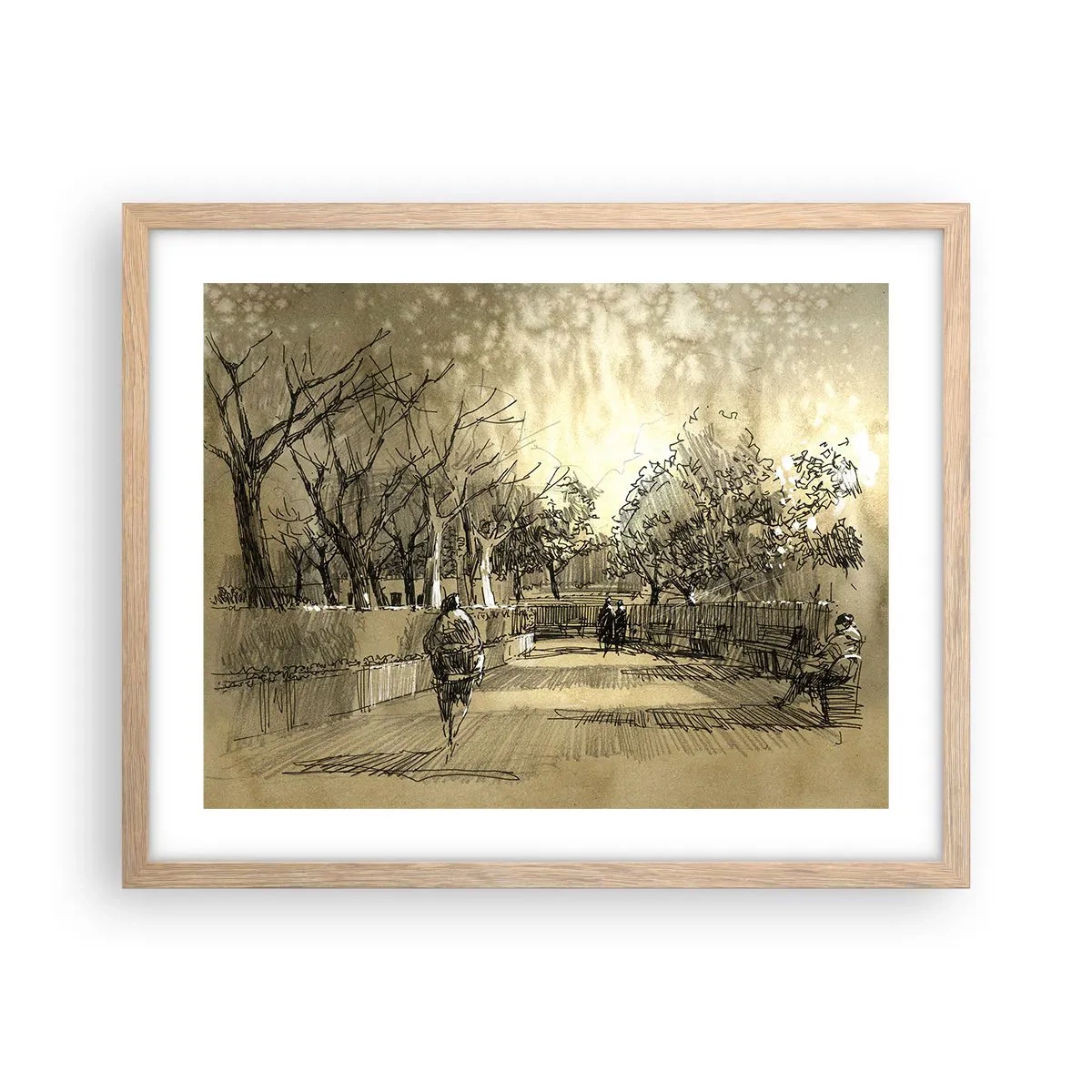 Pôster com moldura de carvalho claro - Um momento capturado por uma pena - 50x40 cm