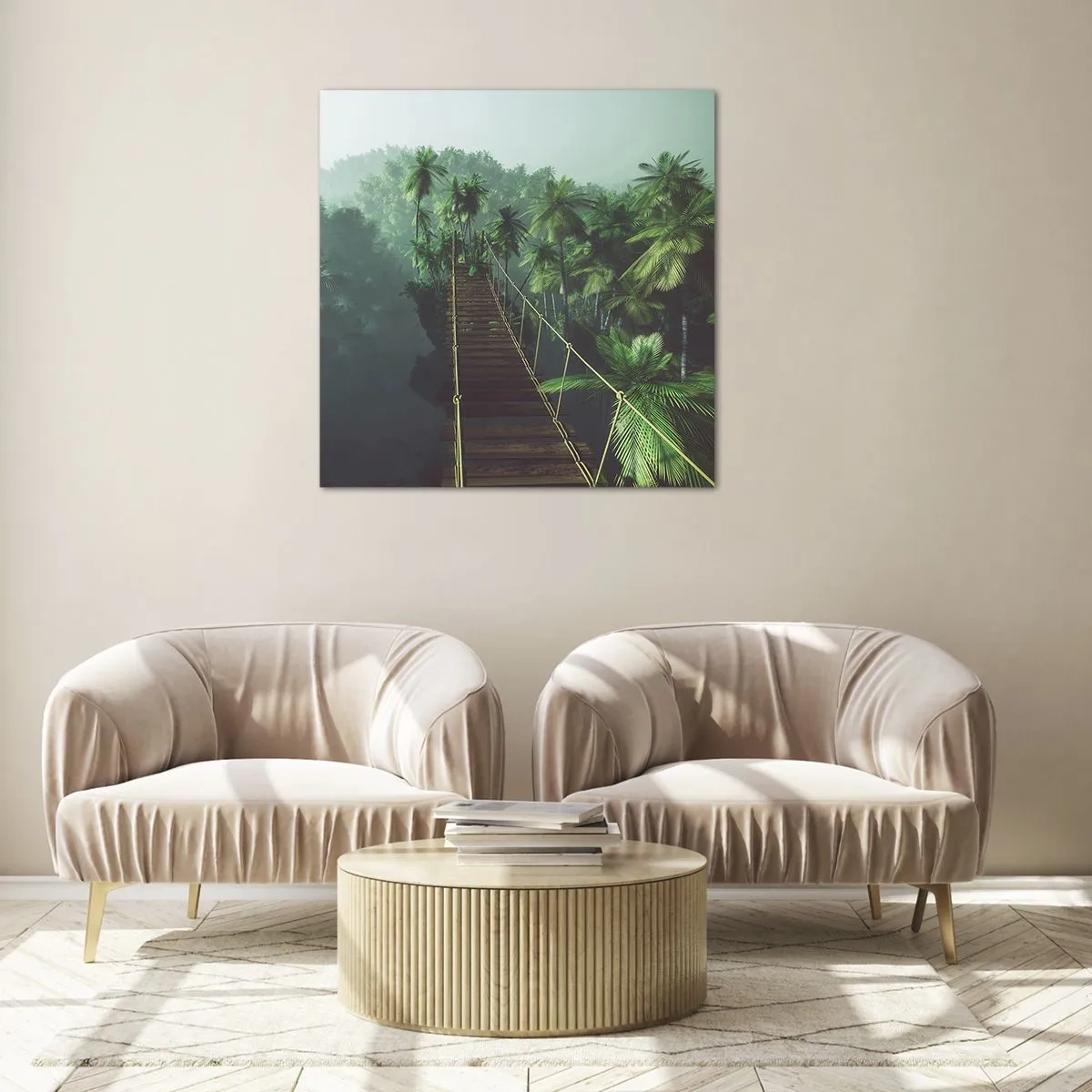 Quadro em vidro - Sobre o verde fervente - 30x30 cm