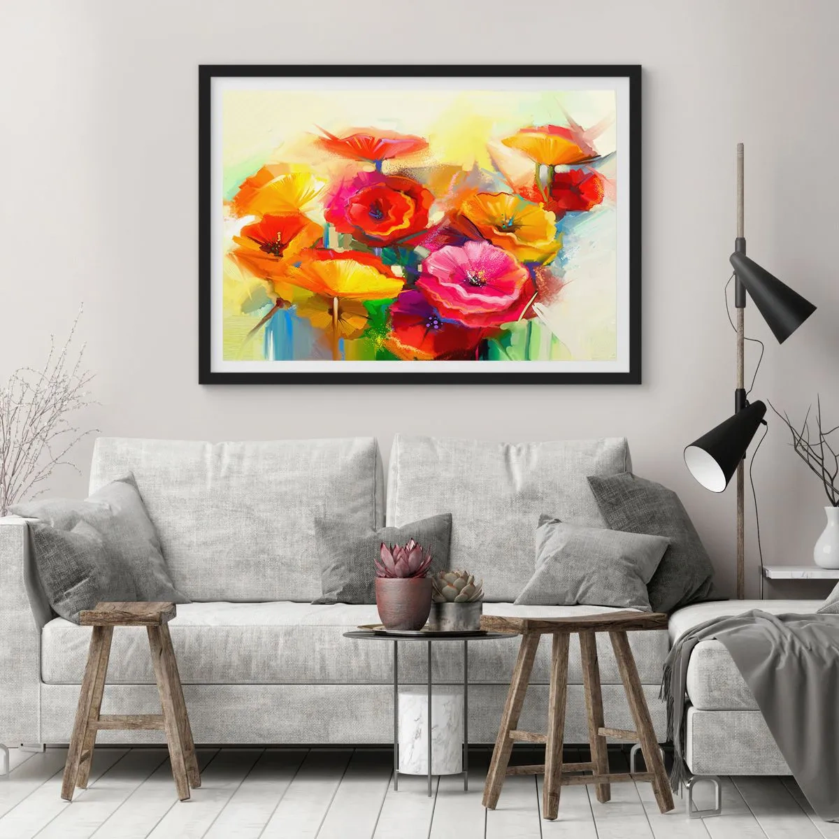 Pôster com moldura preta - Não só vermelho - 70x50 cm