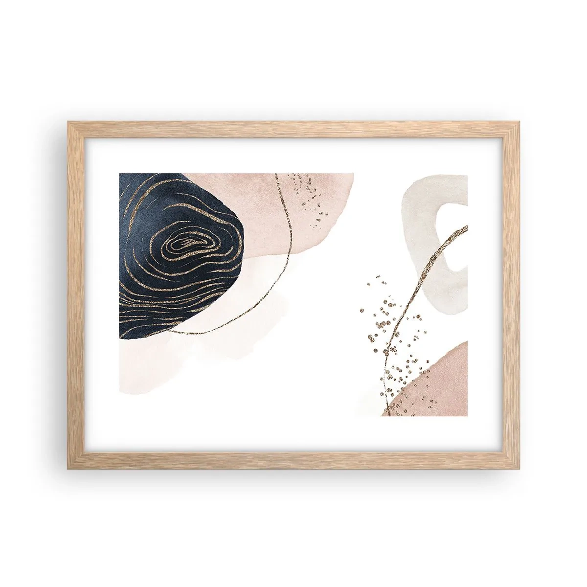 Pôster com moldura de carvalho claro - Tudo flui - 40x30 cm