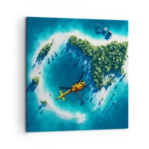 Quadro em tela - Compre uma ilha para si - 50x50 cm