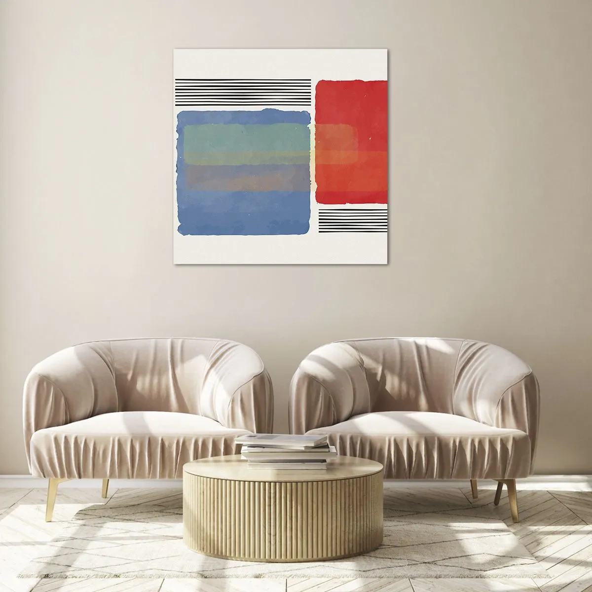 Quadro em vidro - A alma da geometria - 30x30 cm