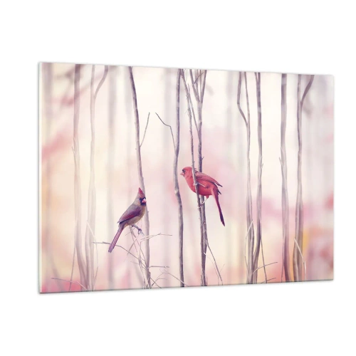 Quadro em vidro - O Conto da floresta rosa - 120x80 cm