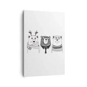 Quadro em tela - Urso, ursinho e ursão - 70x100 cm