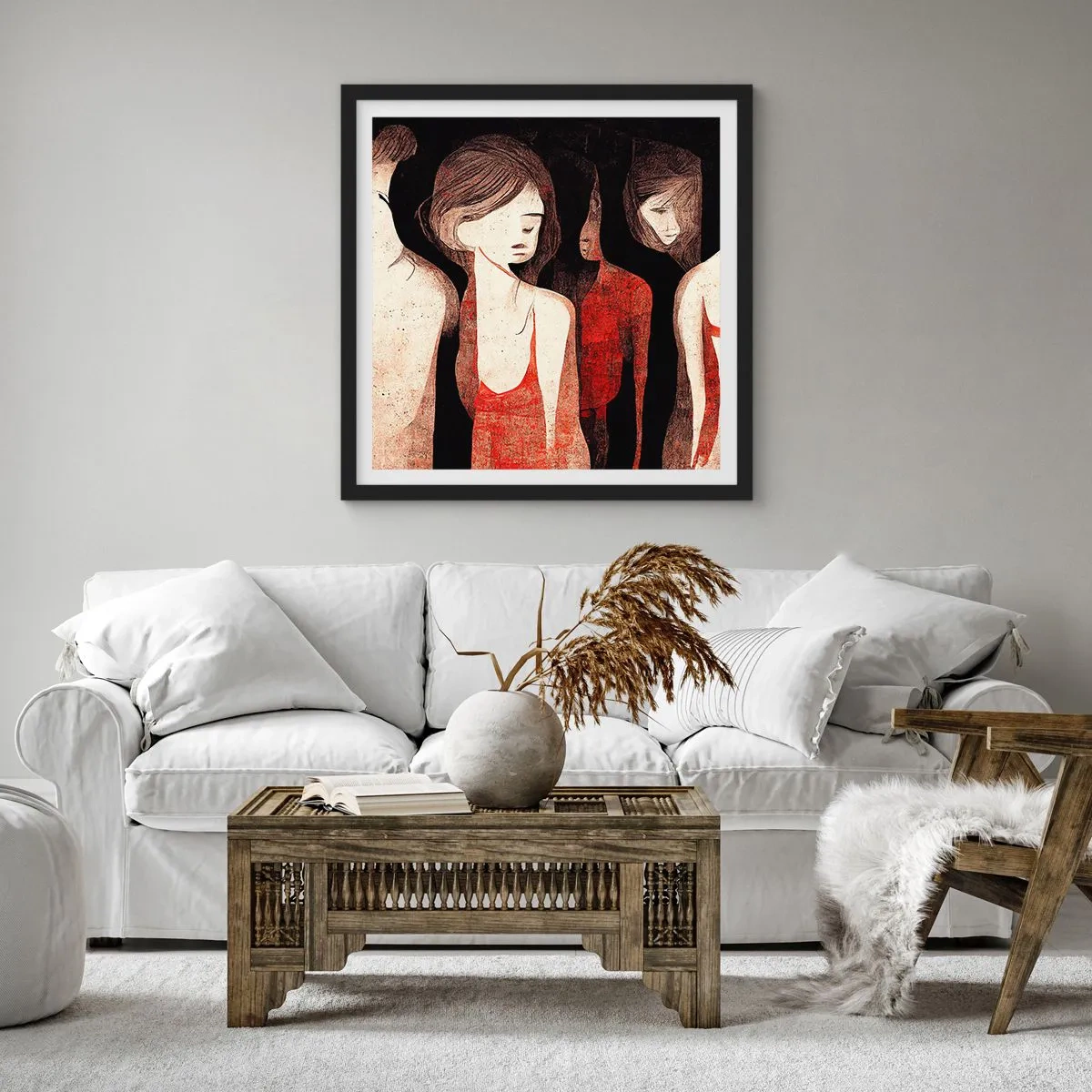 Pôster com moldura preta - Madonas das trevas - 40x40 cm