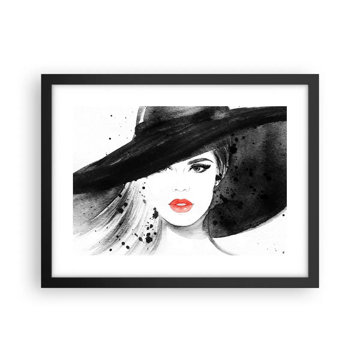 Pôster com moldura preta - Dama de Preto - 40x30 cm