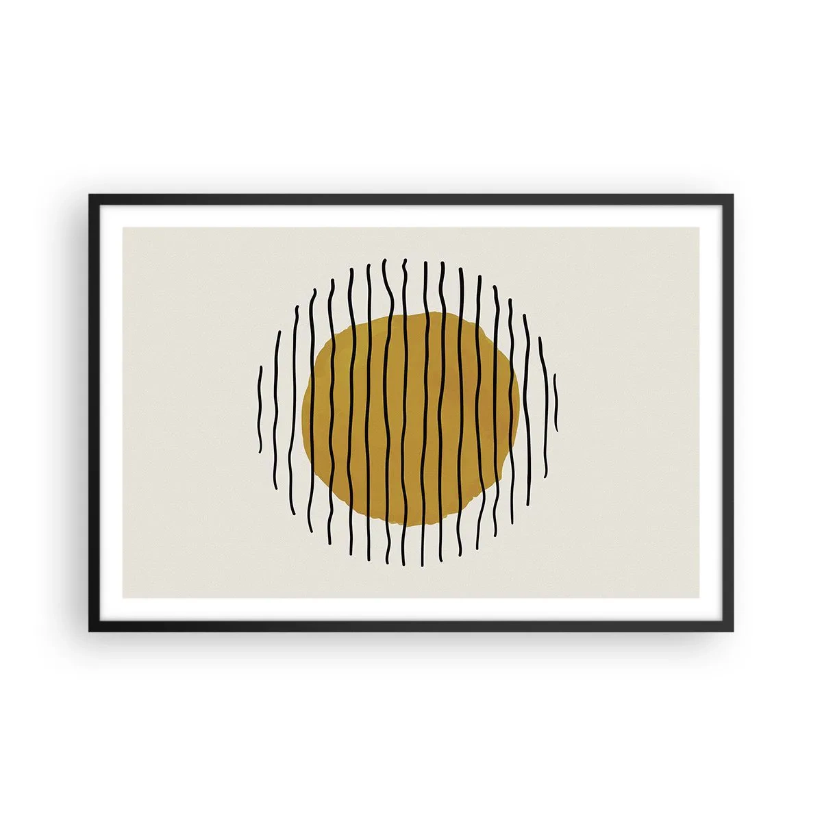 Pôster com moldura preta - Abstração a tremer com o calor - 91x61 cm