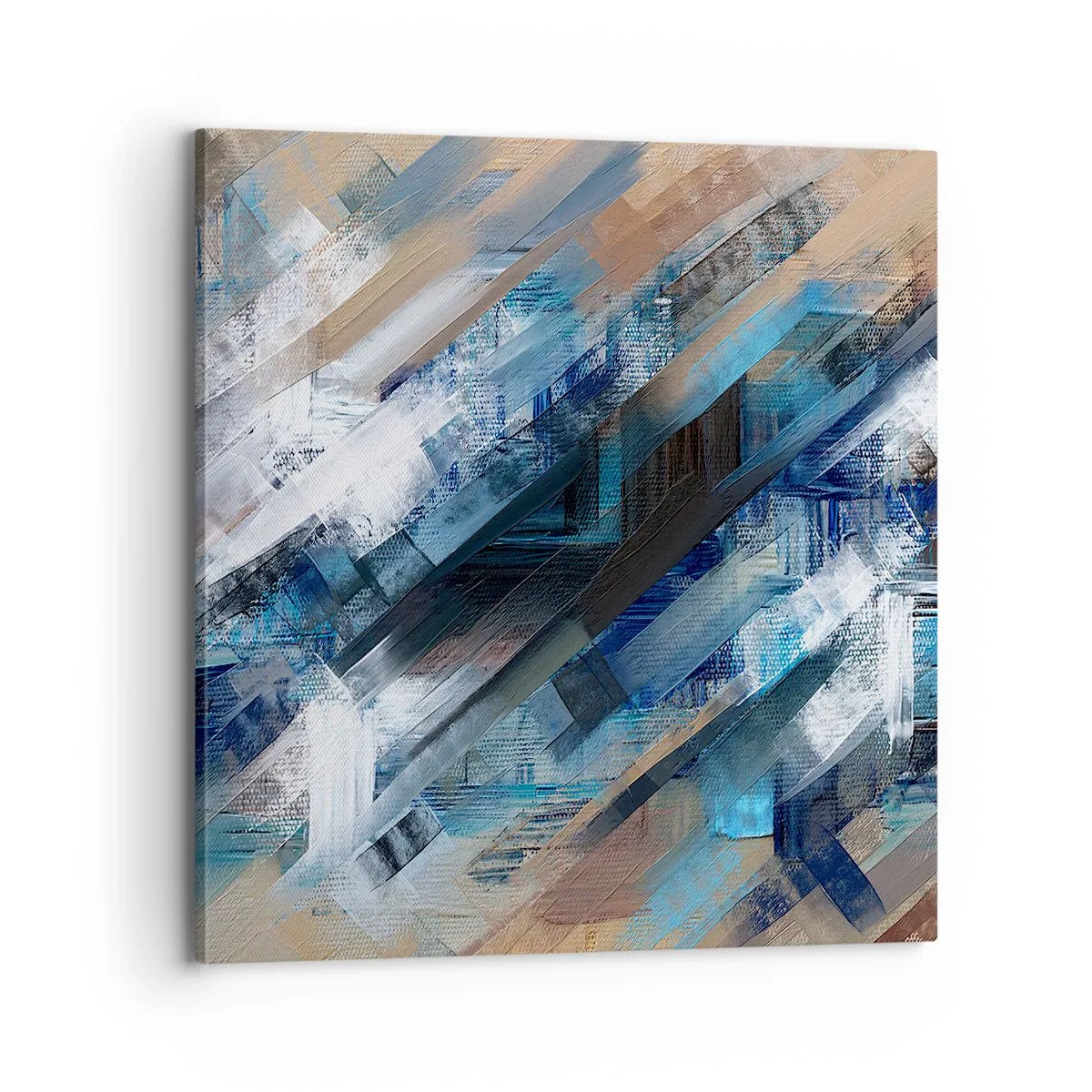 Quadro em tela - Numa diagonal azul - 70x70 cm