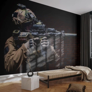 Papel de Parede Autocolante Deluxe Sticker - Mortalmente eficaz - Militares, Rifle, Arma - 100x70 cm