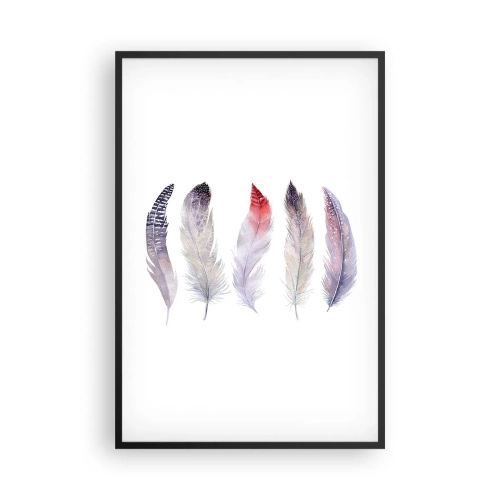 Pôster com moldura preta - Delicadas como uma névoa multicolorida - 61x91 cm