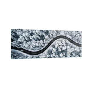 Quadro em vidro - Pelaa floresta no inverno - 140x50 cm