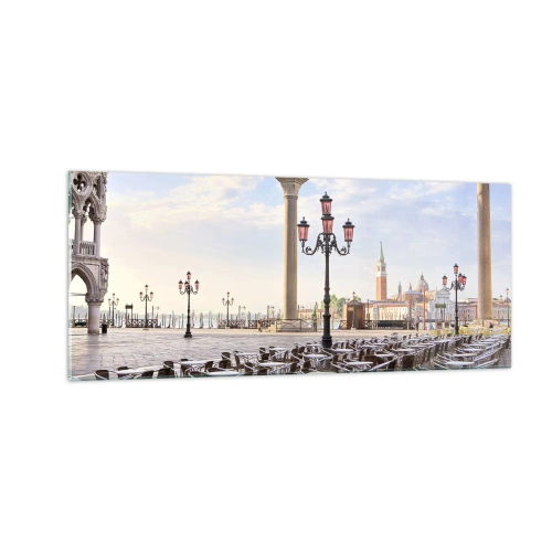 Quadro em vidro - Bem-vindo, está tudo pronto - 100x40 cm