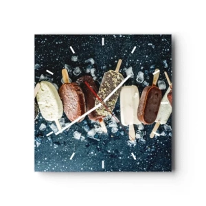 Relógio de parede - Relógio em vidro - O sabor de um verão quente - 40x40 cm