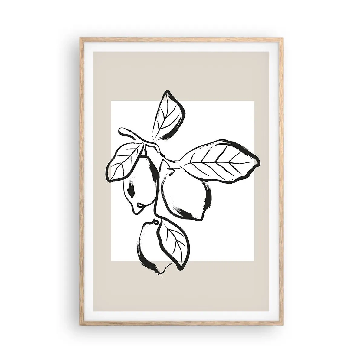 Pôster com moldura de carvalho claro - Onde o limão amadurece… - 70x100 cm