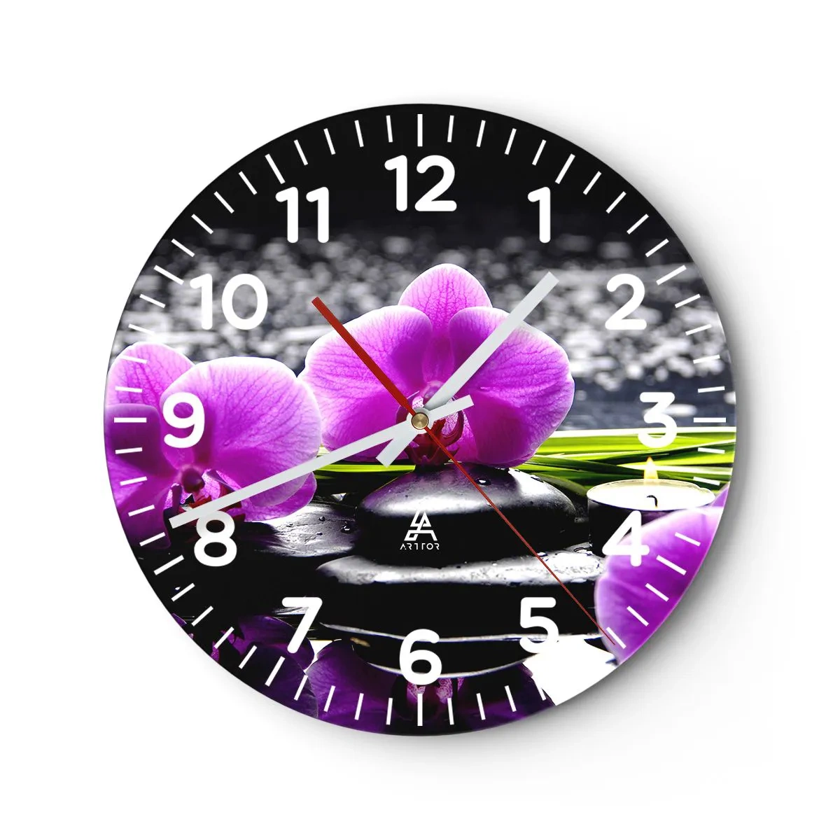 Relógio de parede - Relógio em vidro - Afogar-se na paz e sossego - 40x40 cm