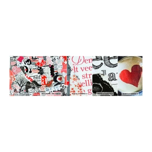 Amostra de Papel de Parede Standard Eco - Colagem hipster - Grafite, Mural, Vintage - 100x30 cm