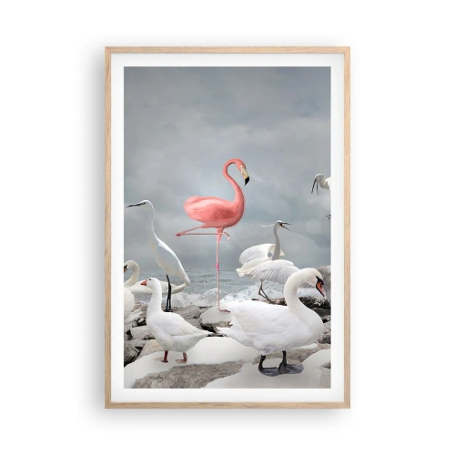 Pôster com moldura de carvalho claro - Como vim parar aqui? - 61x91 cm