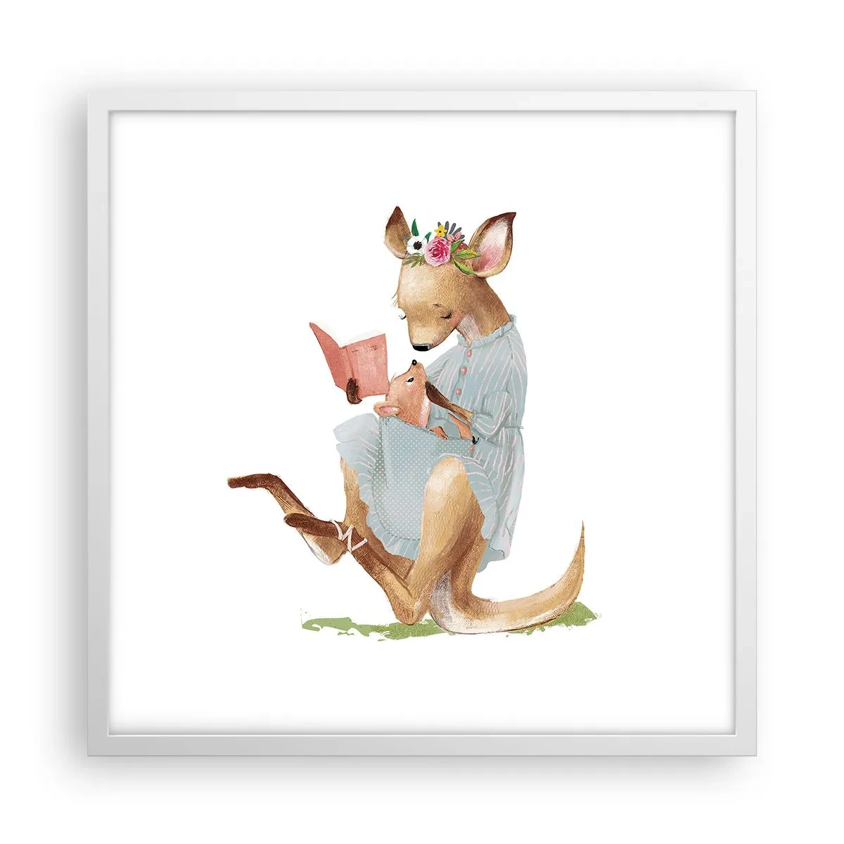 Pôster em moldura branca - Leia para mim, mamãe - 50x50 cm