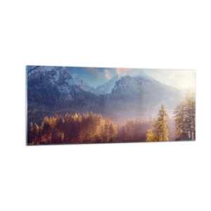 Quadro em vidro - Nas montanhas e vales - 100x40 cm