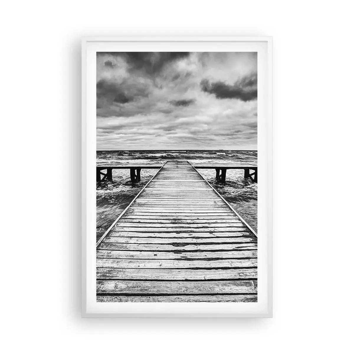 Pôster em moldura branca - Estou à espera do vento, que vai dispersar... - 61x91 cm