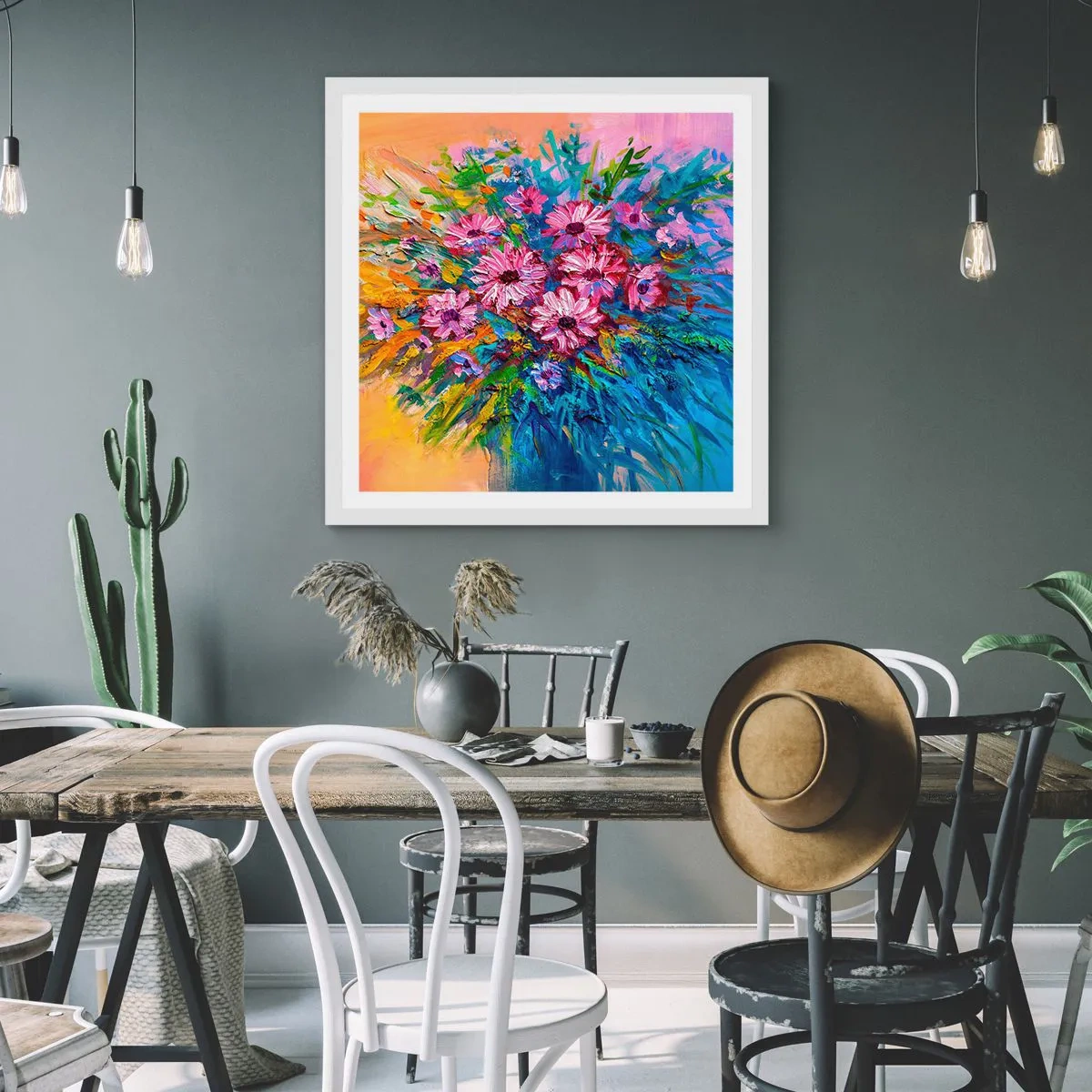 Pôster em moldura branca - A energia da vida - 50x50 cm