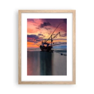 Pôster com moldura de carvalho claro - Noite exótica - 30x40 cm