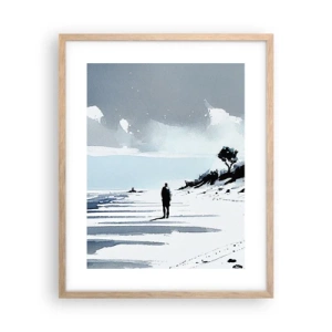 Pôster com moldura de carvalho claro - Sozinho - 40x50 cm