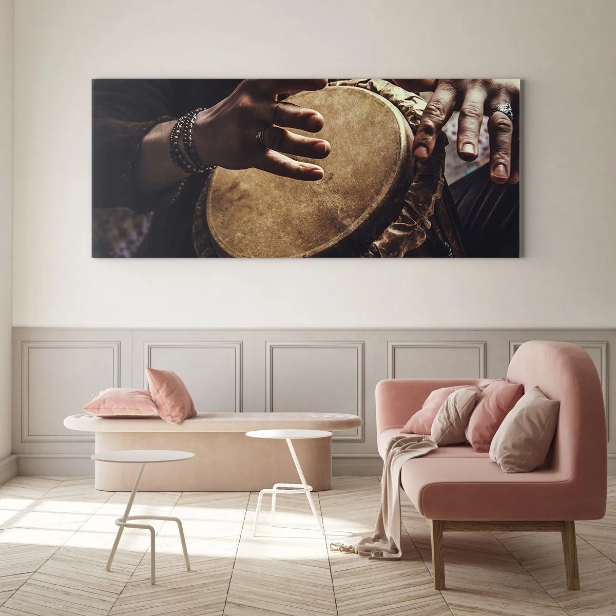 Quadro em vidro - No ritmo do coração - 120x50 cm