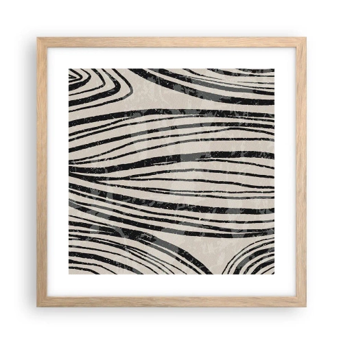 Pôster com moldura de carvalho claro - Piscina em linha - 40x40 cm