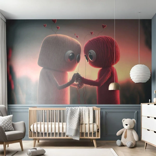 Papel de Parede Premium Sand - Todos podem amar - Lã, Infantil, Amor - 400x280 cm