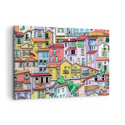Quadro em tela - Cidade divertida - 120x80 cm