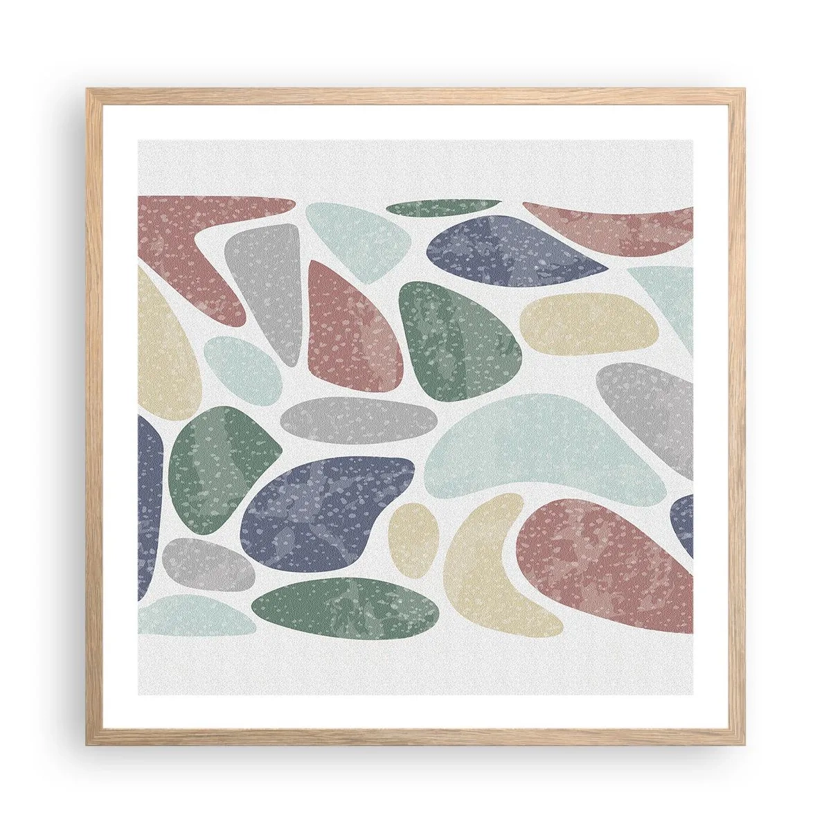 Pôster com moldura de carvalho claro - Um mosaico de cores em pó - 60x60 cm