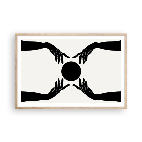 Pôster com moldura de carvalho claro - Sinal secreto - 91x61 cm