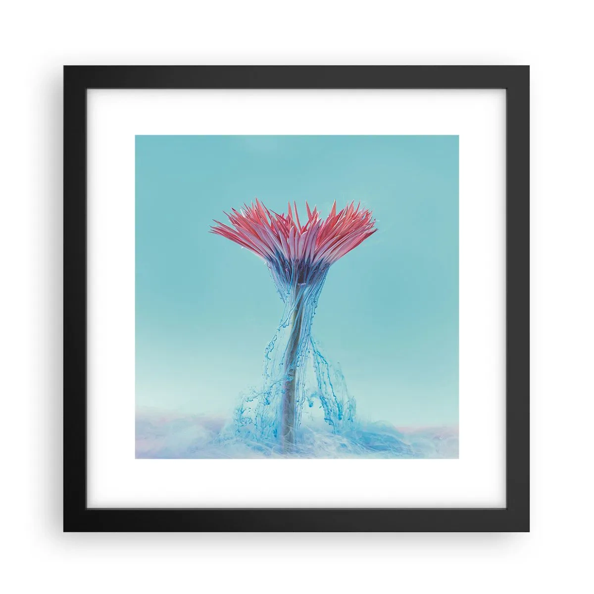 Pôster com moldura preta - Num abraço revigorante - 30x30 cm