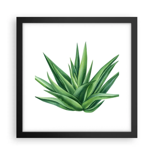 Pôster com moldura preta - Verde – força – vida - 30x30 cm
