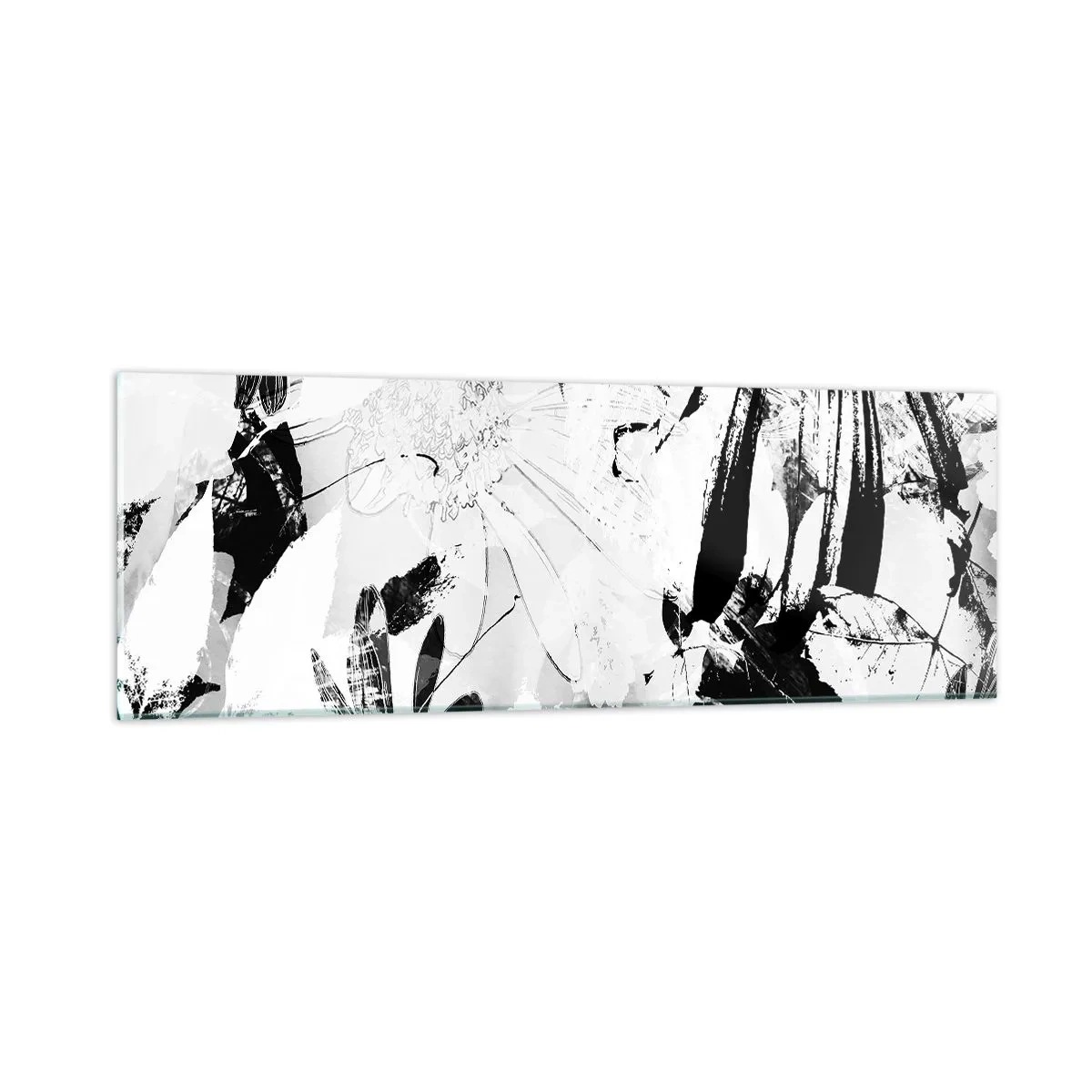 Quadro em vidro - Outono a preto e branco - 90x30 cm