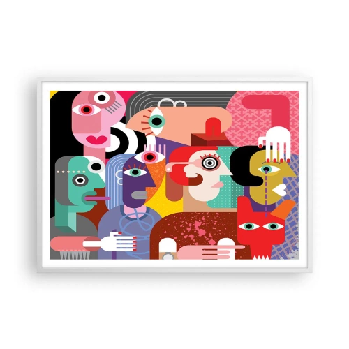 Pôster em moldura branca - Viemos da parte do Sr. Picasso - 100x70 cm