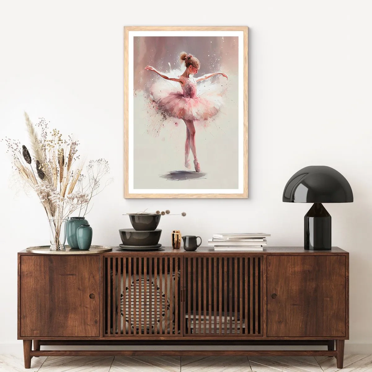 Pôster com moldura de carvalho claro - Como um pássaro jovem - 50x70 cm