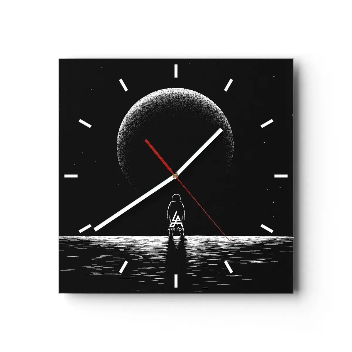 Relógio de parede - Relógio em vidro - Cara a cara - 30x30 cm